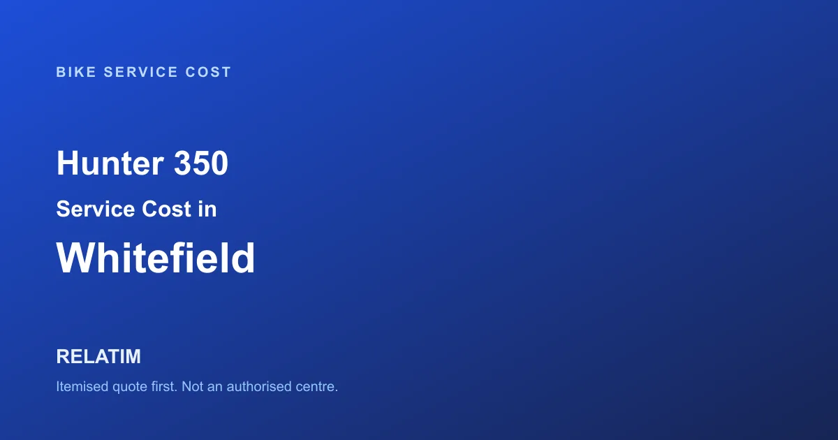 Hunter 350 Service Cost in Whitefield, Bangalore